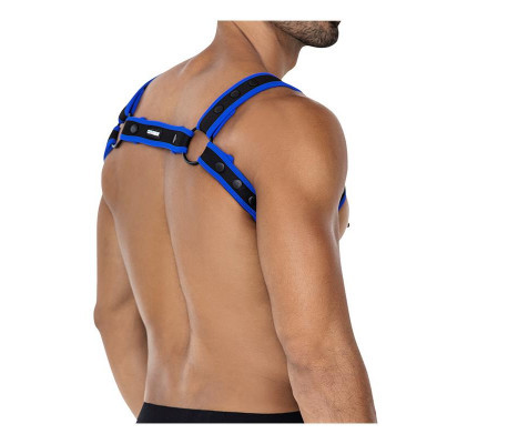 H4RNESS05 Arnés de Pecho Neon Azul Eléctrico Talla Única