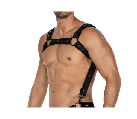 H4RNESS05 Arnés de Pecho Neon Negro Talla Única