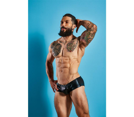 C4M10 Boxers Tipo Shorts Leatherette Negro