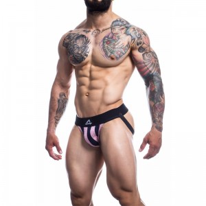 Stripe-Pink Suspensorio Rosa y Negro