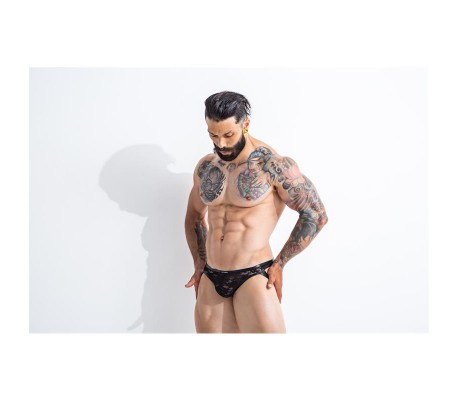 L4CE04 Slip Estilo Suspensorio con Encaje