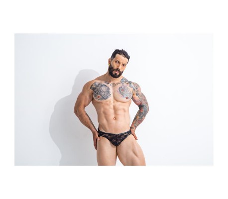 L4CE04 Slip Estilo Suspensorio con Encaje