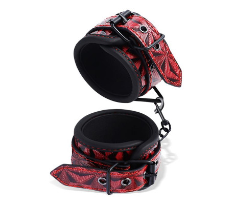 Esposas de Muñeca Acolchadas Ajustable Diamond Cuero Vegano