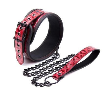 Collar con Correa Ajustable Diamond Cuero Vegano