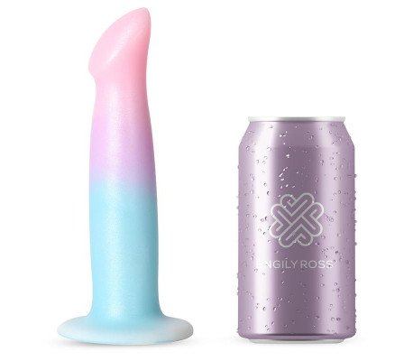 Dildo con Vibración y Ventosa Color Degradado 17 cm