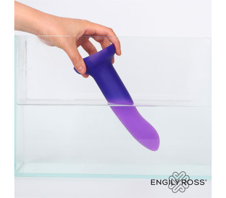 Dildo con Vibración que Cambia de Color Azul a Púrpura Talla M 17 cm