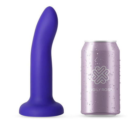 Dildo con Vibración que Cambia de Color Azul a Púrpura Talla M 17 cm