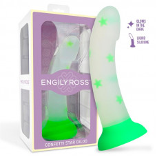 Dildo que Brilla en la Oscuridad Confetti Star 17 cm