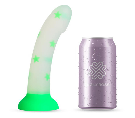 Dildo que Brilla en la Oscuridad Confetti Star 17 cm