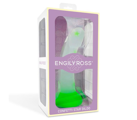 Dildo que Brilla en la Oscuridad Confetti Star 17 cm