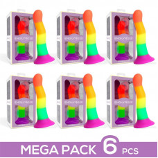 Pack 6 Dildo Color Arcoiris 18 cm