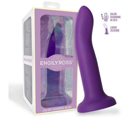 Dildo que Cambia de Color Púpura a Rosa Talla L 21 cm