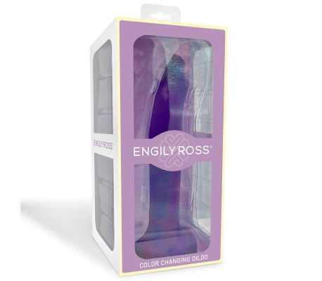 Dildo que Cambia de Color Púpura a Rosa Talla L 21 cm
