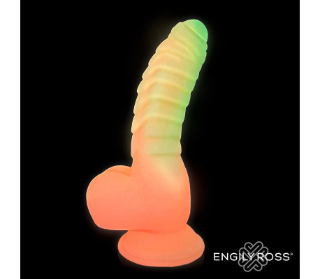 Scalidor Dildo Unicorn Brilla en la Oscuridad Silicona Líquida 18 cm