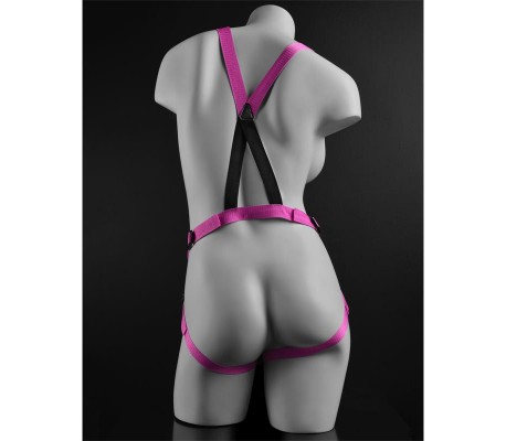 Arnés con Tirantes y Dildo 19 cm-7 Rosa