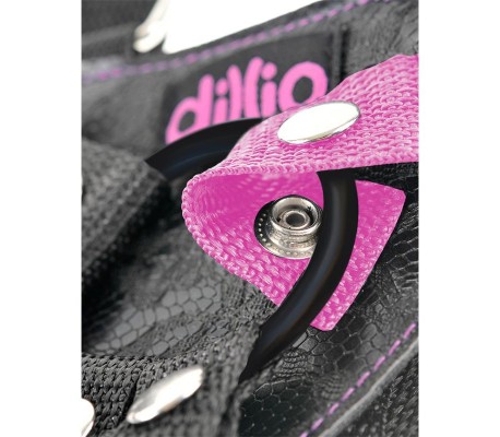 Arnés con Tirantes y Dildo 19 cm-7 Rosa