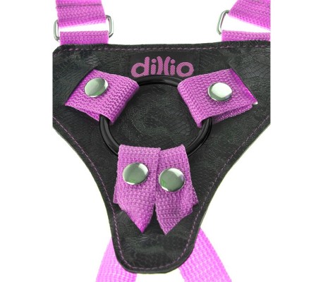 Arnés con Tirantes y Dildo 19 cm-7 Rosa
