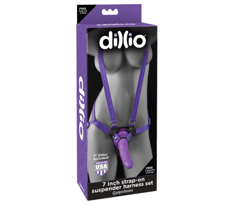 Dillio Arnés con Dildo de 19 cm Color Púrpura