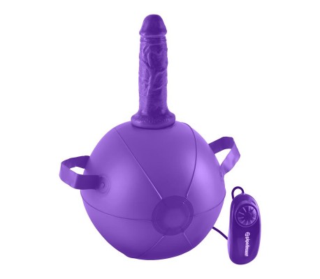 Mini Bola con Dildo y Vibración Púrpura