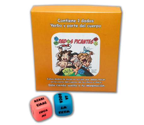 Juego 2 Dados Fluorescentes Acción y Parte del Cuerpo