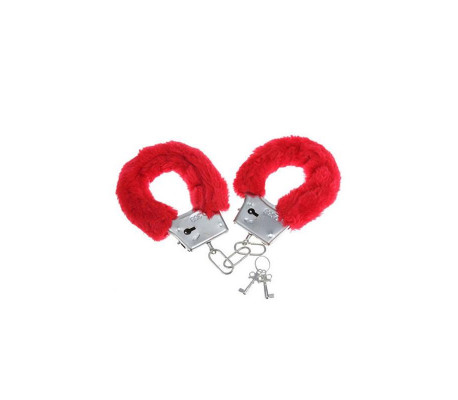 Esposas de Muñeca Forradas de Peluche Rojo