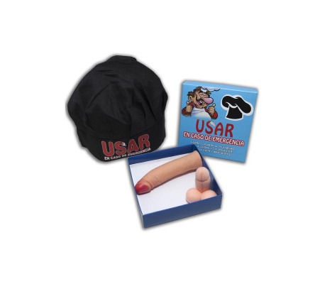 Set Caja Gorro Cocinero, Broche y Estimulador