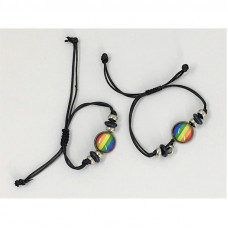 Pulsera Ajustable con Círculo Bandera LGBT+