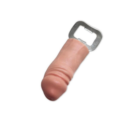 Abridor Metálico con Pene de Goma