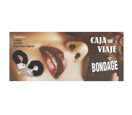 Caja de Bondage con Esposas, Látigo y Antifaz