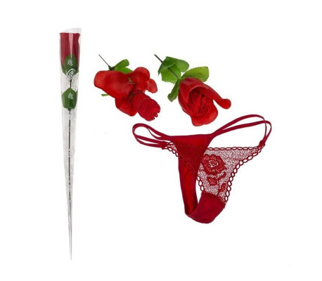 Rosa con Tanga Color Rojo