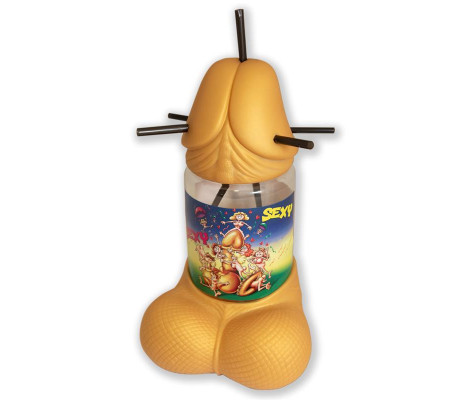 Cubalitro con Forma de Pene 5 Pajitas Gold Edition
