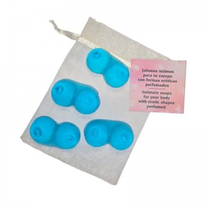Set de 4 Mini Jabones en forma de Tetas Azules Aromatizados