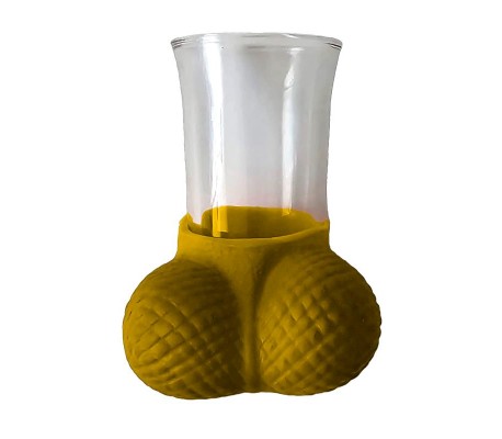 Chupito de Cristal con Testiculos Dorado