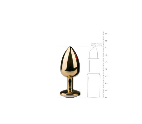 Plug con Cristal Transparente  No. 1 - Dorado