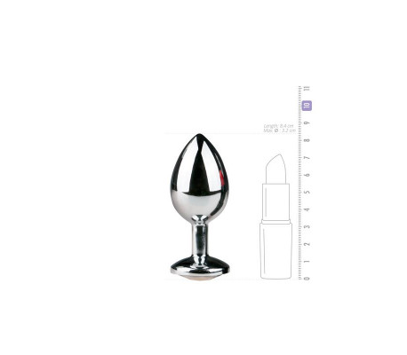 Plug con Cristal Transparente No.2 Plateado