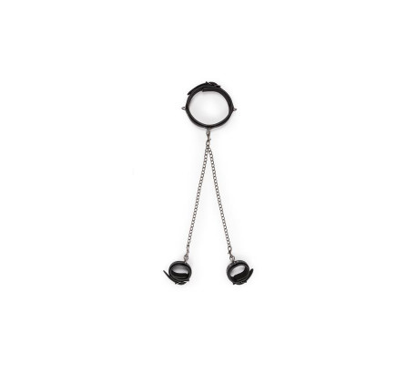 Set Ligaduras Collar y Esposas para Tobillos Negro