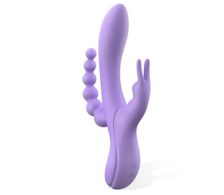 Lindsay Vibrador con Cadena Anal Silicona Líquida Unibody Flexible 2 Motores