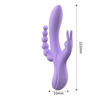 Lindsay Vibrador con Cadena Anal Silicona Líquida Unibody Flexible 2 Motores