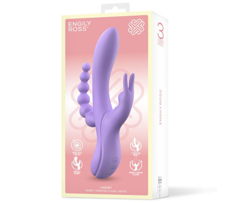 Lindsay Vibrador con Cadena Anal Silicona Líquida Unibody Flexible 2 Motores