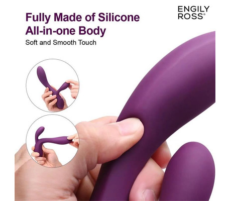 Bacall 3.0 Vibrador Silicona Liquida Inyectada Doble Motor USB Púrpura