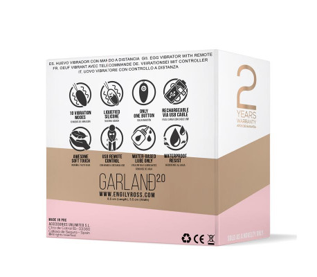 Garland 2.0 Huevo Vibrador Control Remoto USB Silicona Líquida Inyectada