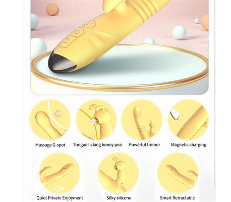 Honeybee Vibrador con Thrusting y Pulsación