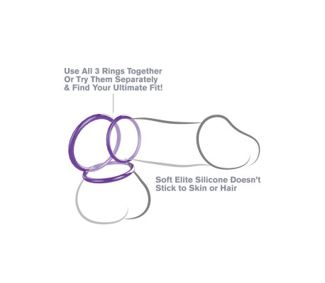 Fantasy C-Ringz Set de Anillos de Silicona para Resistencia - Púrpura
