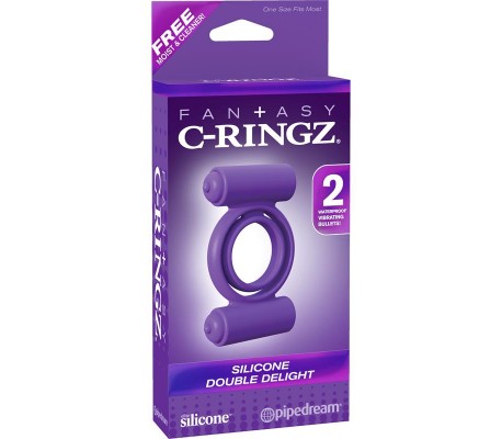 Fantasy C-Ringz Anillo Vibrador de Silicona Double Delight Púrpura