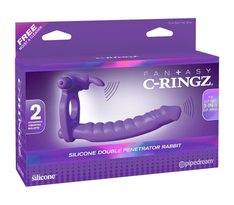Fantasy C-Ringz Anillo de Silicona de Doble Penetración Rabbit Púrpura