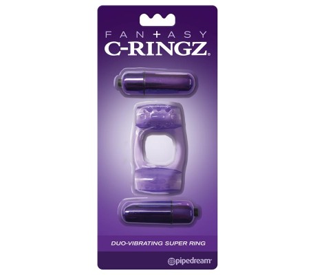 Fantasy C-Ringz Super Anillo Doble Vibración Púrpura