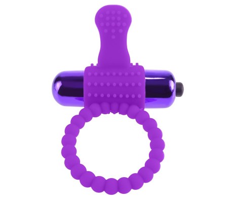 Anillo de Silicona con Bala Vibradora Púrpura
