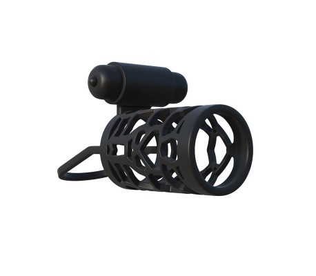 Fantasy C-Ringz Jaula Vibradora de Silicona para el Pene Color Negro