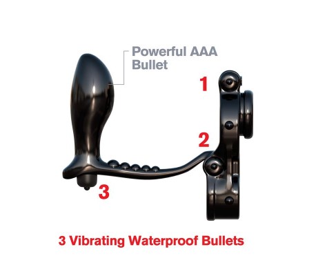 Fantasy C-Ringz Anillo con Plug Anal Ironman Negro