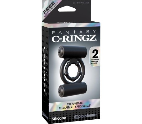 Fantasy C-Ringz Anillo Extem Double Trouble Color Negro